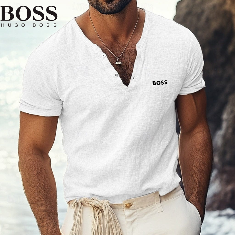 Hugo Boss V-Neck Linen Shirt – Your Ultimate Summer Essential