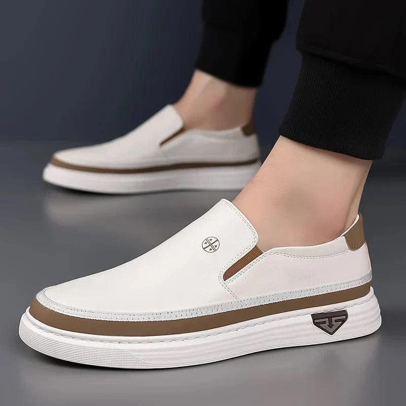 The Modern Dual-Tone Leather Loafers