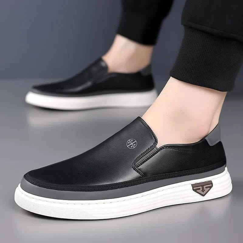 The Modern Dual-Tone Leather Loafers