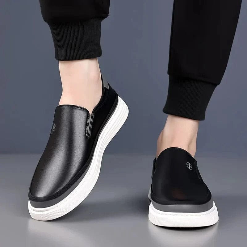 The Modern Dual-Tone Leather Loafers