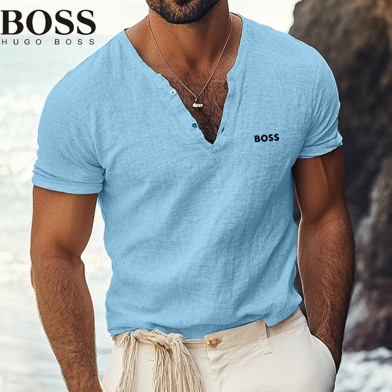Hugo Boss V-Neck Linen Shirt – Your Ultimate Summer Essential