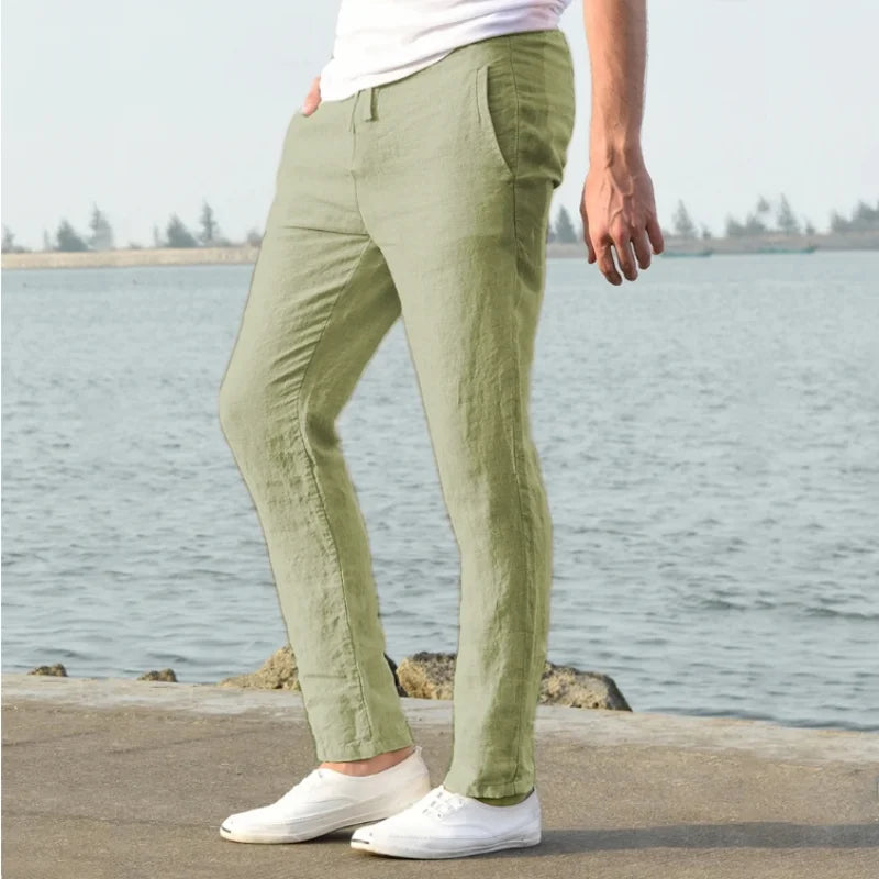 Relaxed Linen-Blend Trousers