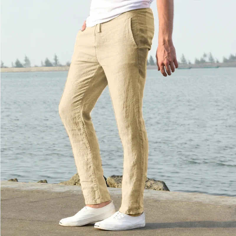 Relaxed Linen-Blend Trousers
